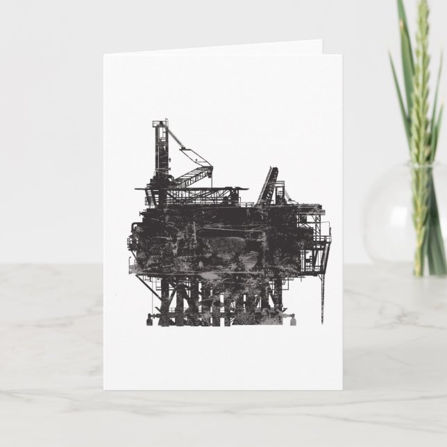 Vintage Oil Rig Card (Front)