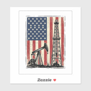 Vintage Oilfield American Flag Vector Shirt Design