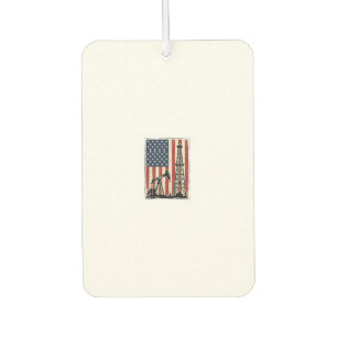 Vintage Oilfield American Flag Vector Shirt Design Car Air Freshener