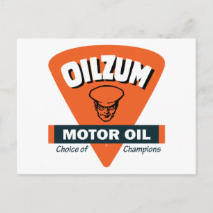 Vintage Oilzum motor oil sign Postcard