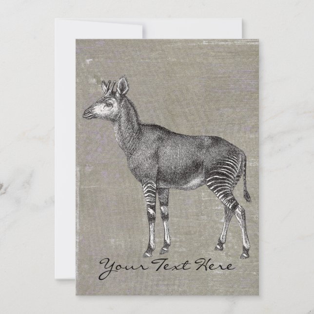 Vintage Okapi Invitation (Front)
