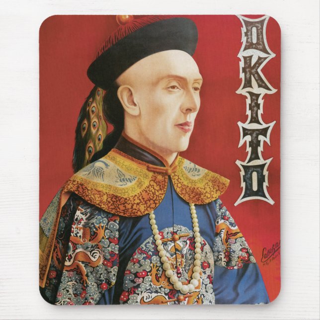 Vintage Okito Magician Poster Mouse Pad (Front)