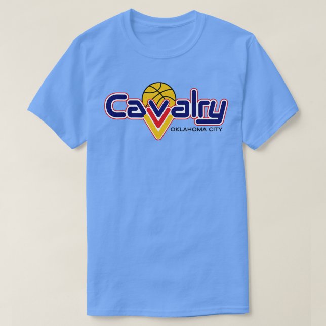 Vintage Oklahoma Calvary CBA Basketball 1990 T-Shirt (Design Front)