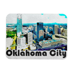 Vintage Oklahoma City Travel View Magnet
