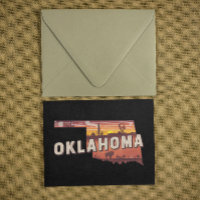 Vintage Oklahoma Illustrated State Map Travel