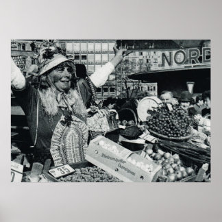 Vintage Oktoberfest, Munich, Market fruit vendor Poster