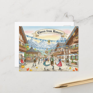 Vintage Oktoberfest Toast Postcard