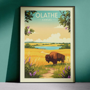 Vintage Olathe Kansas Poster