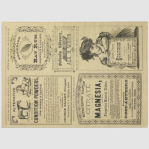 Vintage Old Ads Old Newspaper  Tissue Paper