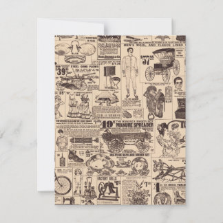 Vintage Old Advertisements Page  Card