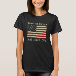 Vintage Old American Flag God Bless America Land T T-Shirt