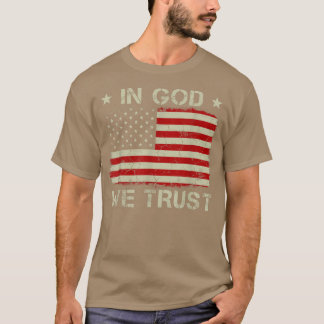 Vintage Old American Flag In God We Trust Tshirt C