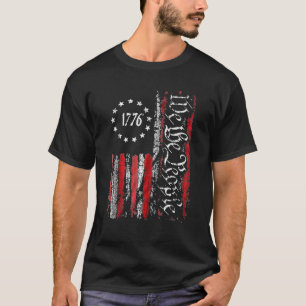 Vintage Old American Flag Patriotic 1776 We The Pe T-Shirt