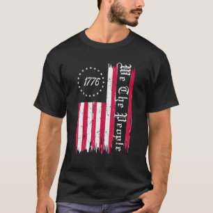Vintage Old American Flag Patriotic 1776 We The Pe T-Shirt