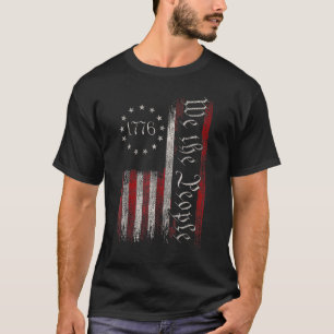 Vintage Old American Flag Patriotic 1776 We The Pe T-Shirt