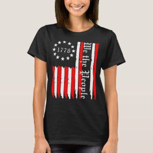 Vintage Old American Flag Patriotic We The People  T-Shirt