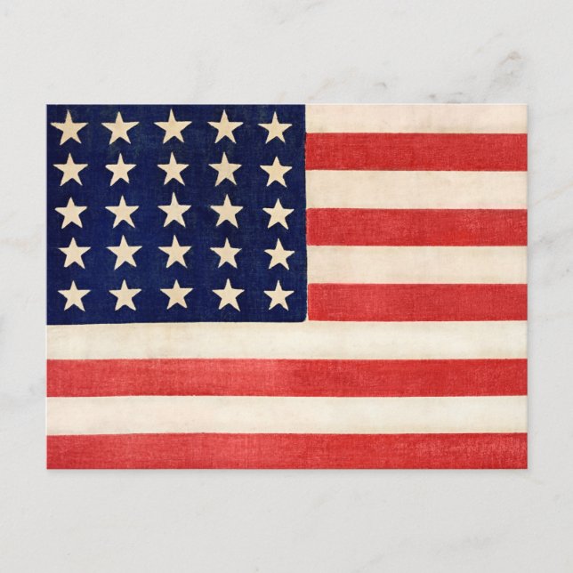 Vintage Old American Flag Postcard (Front)