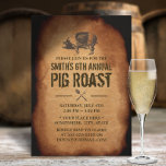 Vintage Old Annual Pig Roast BBQ Party Invitation<br><div class="desc">Vintage Old Annual Pig Roast BBQ Party Invitations.</div>