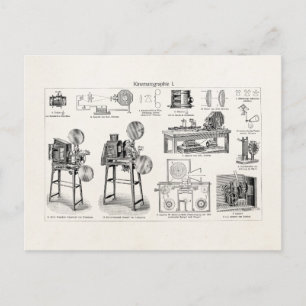 Vintage Old Antique Movie Camera Cinematography Postcard