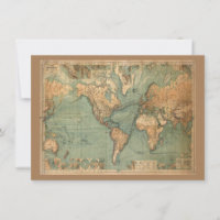 Vintage Old Antique World Map