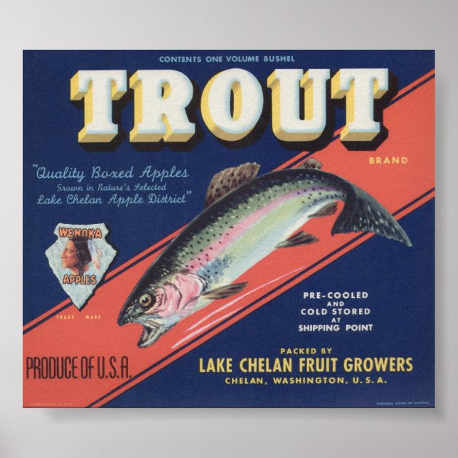 Vintage Old Apple Fruit Crate Labels Poster (Front)