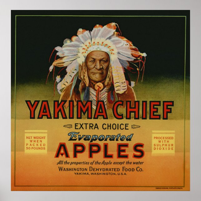 Vintage Old Apple Indian Fruit Crate Labels Poster (Front)