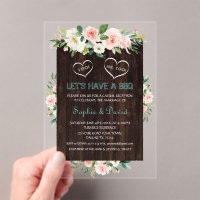 Vintage Old Barn Pink White Floral I DO BBQ