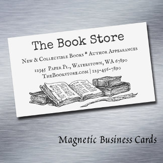 Vintage Old Books Editable Vintage Art Magnetic Business Card