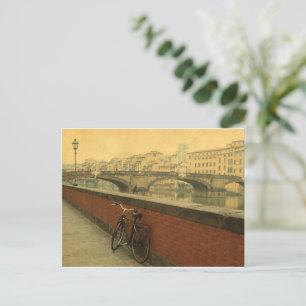 Vintage Old Bridge Ponte Vecchio Florence Postcard