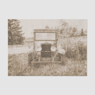 Vintage Old Car Sepia Antique Rustic Texture Tissue Paper