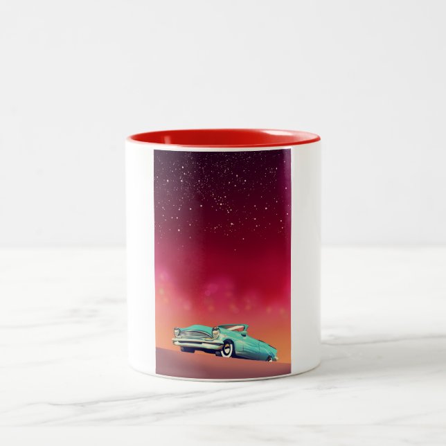 Vintage Old Car Two-Tone Coffee Mug (Center)