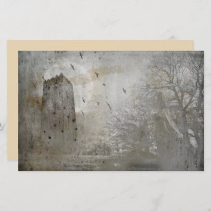 Vintage old castle scrapbook decoupage paper