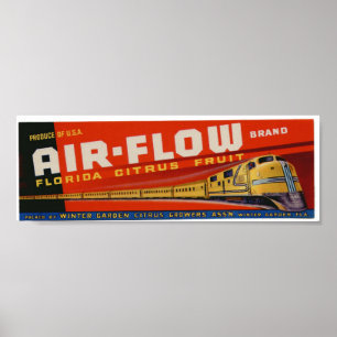 Vintage Old Citrus Fruit Crate Labels Poster