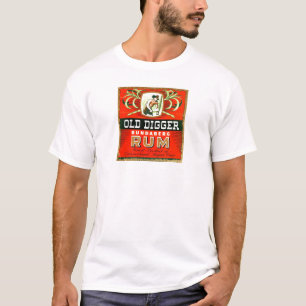 Vintage Old Digger Rum Booze Whiskey Bottle Label T-Shirt