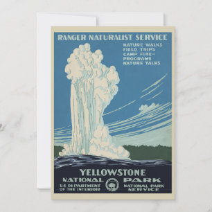 Vintage Old Faithful in Yellowstone National Park