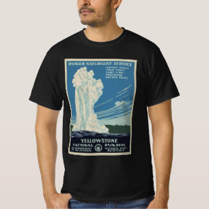 Vintage Old Faithful in Yellowstone National Park T-Shirt