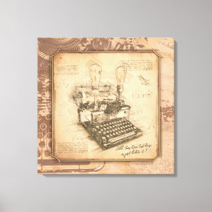 Vintage Old Fashion Art. Author / Writer Gift Canvas Print