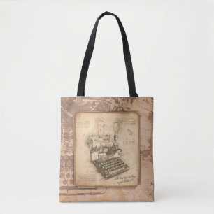Vintage Old Fashion Art. Author / Writer Gift Tote Bag