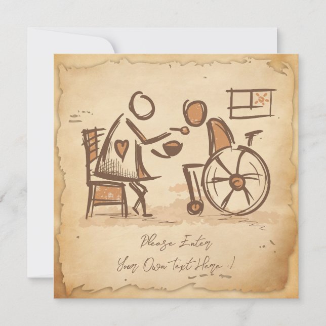 Vintage Old Fashion Caregiver, Nursing Assistant Holiday Card (Front)