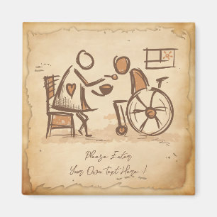 Vintage Old Fashion Caregiver, Nursing Assistant Magnet