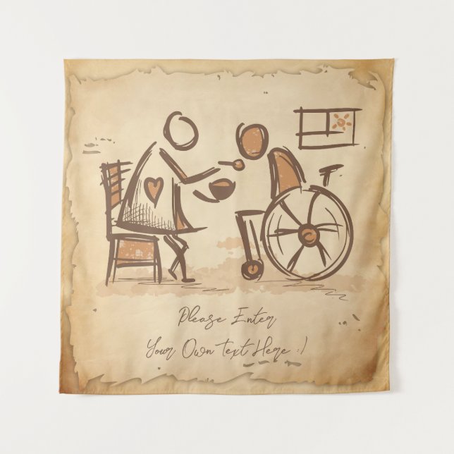 Vintage Old Fashion Caregiver, Nursing Assistant Tapestry (Front)