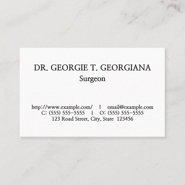 Vintage, Old Fashioned, & Classic Business Card (Front)