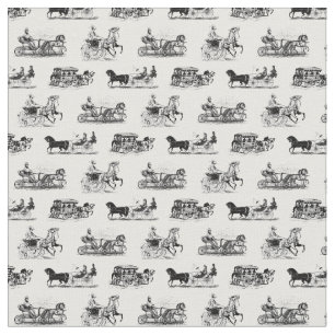 Vintage Old Fashioned Horse Drawn Carriages Fabric