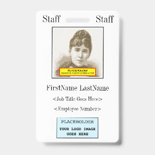Vintage, Old Fashioned Staff Member Identification ID Badge