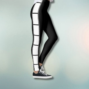 Vintage old film black and white leggings