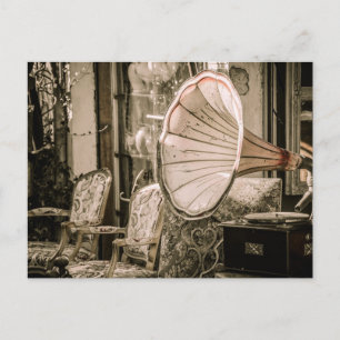 Vintage Old Furniture and Gramophone  Postcard