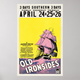 Vintage Old Ironsides 1926 Silent War Movie  Poster