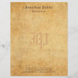 Vintage Old Look Monogrammed Elegant Template Custom Letterhead