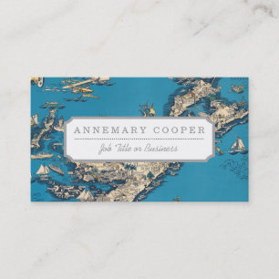 Vintage Old Map of the Bermuda Islands Business Card