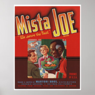 Vintage Old Mista Joe Fruit Crate Labels Poster